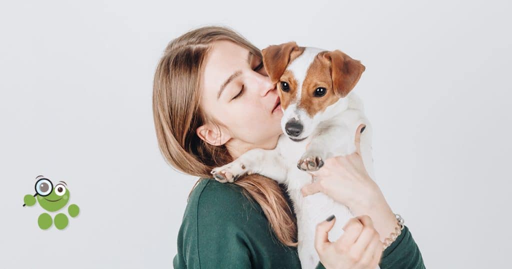 petit chien et câlin